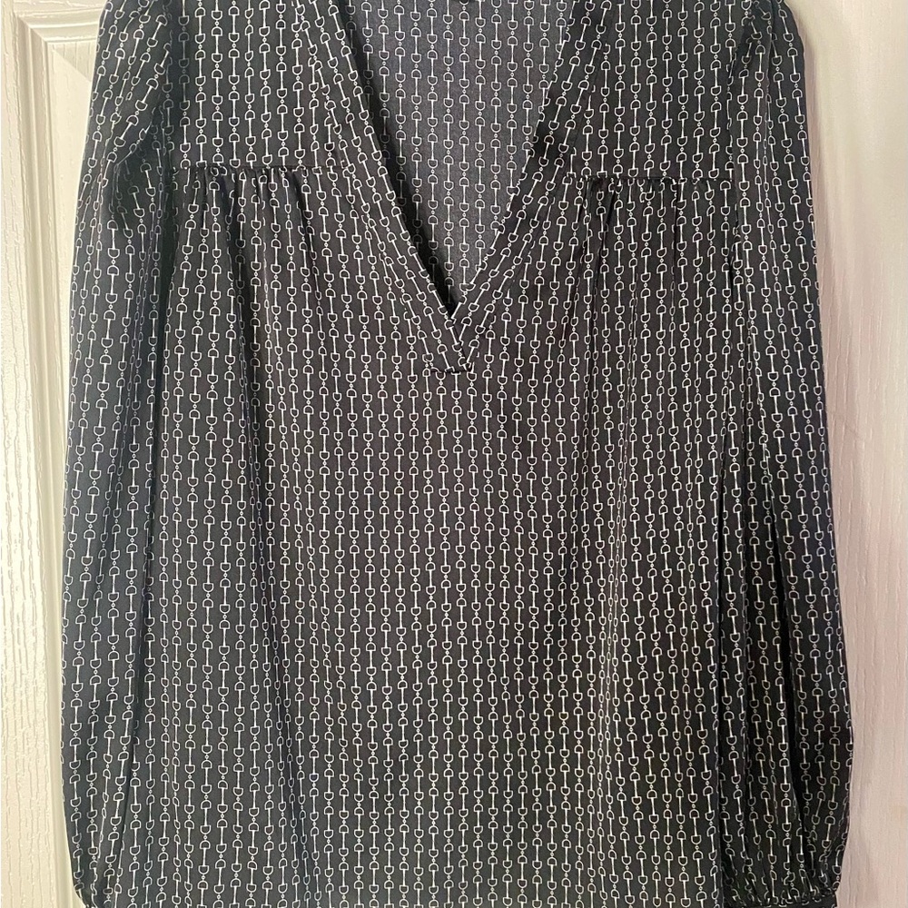 Elegant Black Patterned Women's Top
